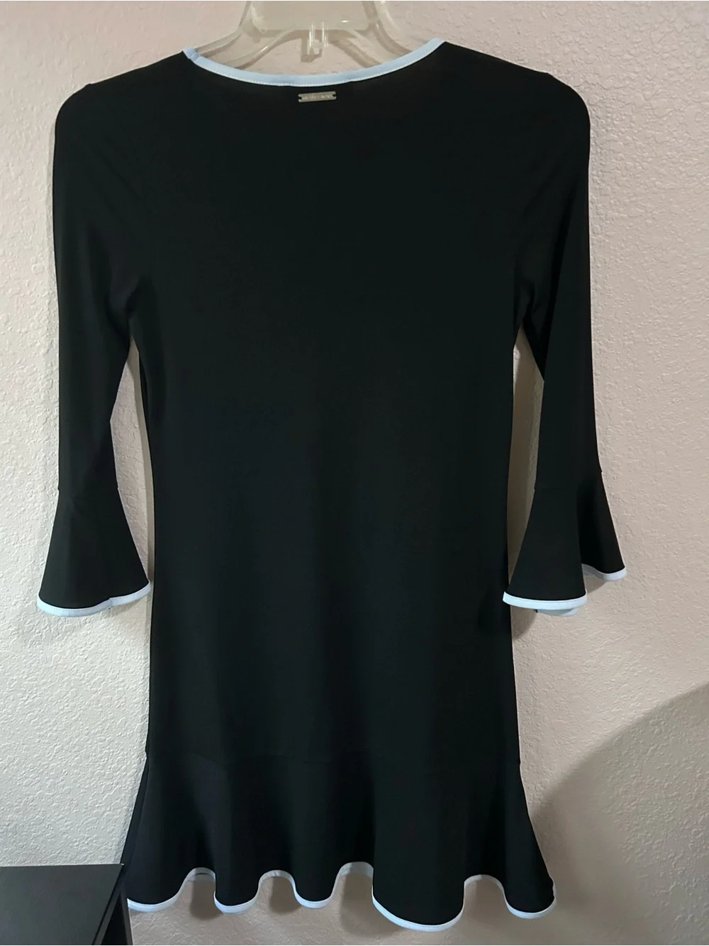 Michael Kors Black Mini Dress with White Trim